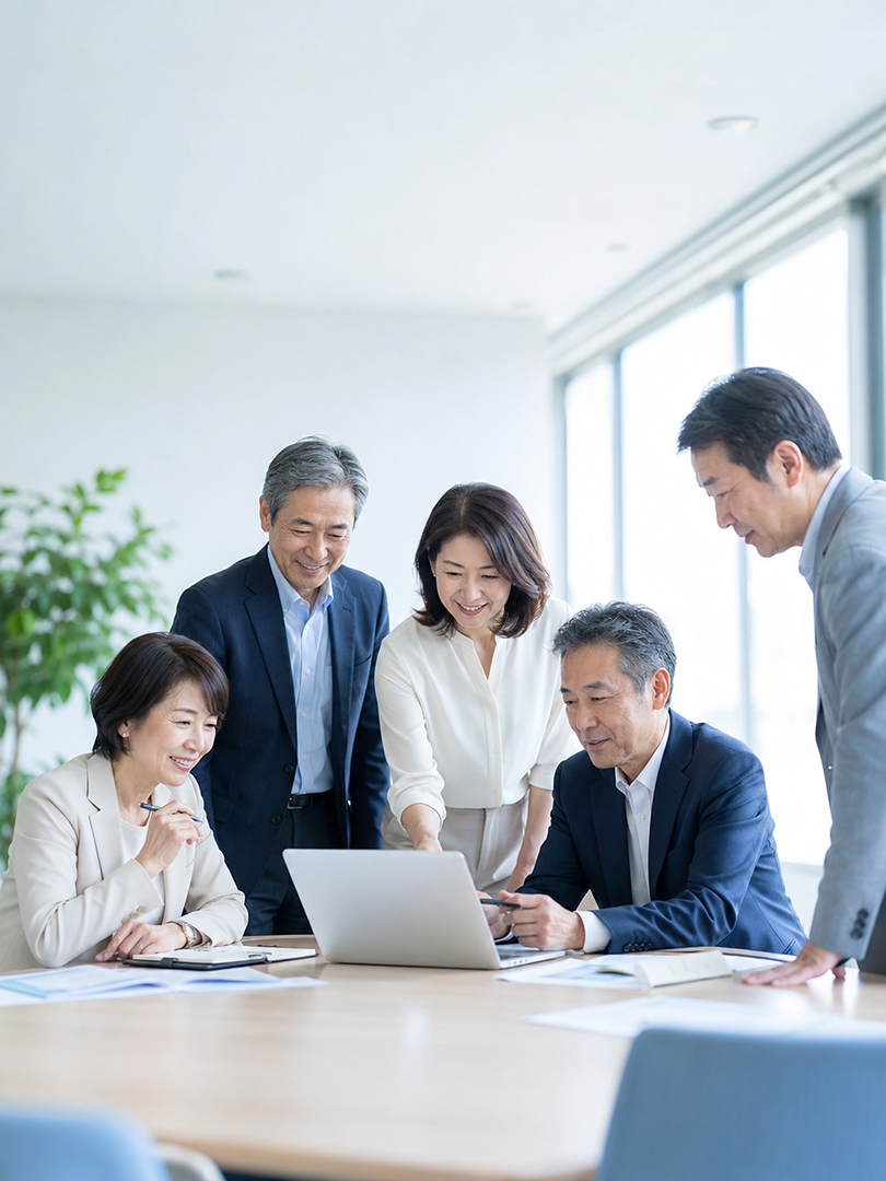協会の運営について話し合う日本人の事務局・役員メンバー